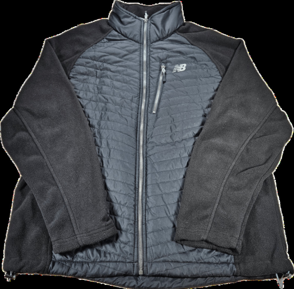 New Balance Men's Black XL Fleece Quilted Insulated Full Zip Jacket